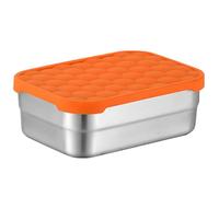 Stainless Steel Snack Containers,Lunch Box Container with Leak Resistant Silicone Lid for Home Leftovers, Picnic,Snacks, Sandwiches, Fruits (square 720ml)
