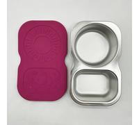 Stainless Steel Snack Containers with Lids, 2-Pack Leak Proof Double Grid Dipping Cups for Lunch, Salad, Fruit, Nuts, Portable Food Storage Boxes for(red)