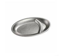 Stainless Steel Snack Plate Oval Divided Serving Tray Rust for proof Dinnerware for Appetizers Fries Home Kitchen 25x17cm(1)