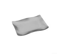 Stainless Steel Snack Tray with Elegant Wave-Shaped Edges, Irregular Serving Plate for Desserts, Seafood and Snacks, Stackable Design in Silver for Home Kitchen or Restaurant Use(21 * 14cm)