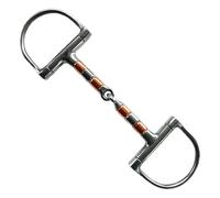 Stainless Steel Snaffle Bit - 13-14mm Single Jointed D-Ring Bit with Copper Mouth, Durable Control Training Harness, Single Jointed Horse Bit with Snake Pattern | Equestrian Racing Bridle Eq