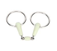 Stainless Steel Snaffle Bit Hollow Jointed Mouth Rubber Flavor O-Ring Horse Bit for Training Riding Equestrian Sports