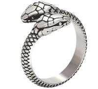 Stainless Steel Snake Ring Men's Vintage Jewelry Double-Headed Serpent Gift