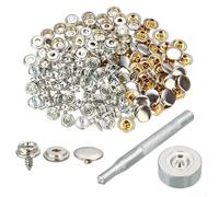 Stainless Steel Snap Fastener Kit for Boat Covers with Copper Rust-resistant Self-tapping Studs Tools Included Awnings Outdoor Furniture - 152-piece Marine Hardware Set