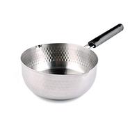 Stainless Steel Snow pan, Stainless Steel pan Nonstick 430 Steel Pan, Traditional Japanese Saucepan Deep Type Fryer Pot with Non-Slip Insulation Handle(20cm/7.9in)