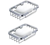 Stainless Steel Soap Dish Wall Mounted Shower Soap Holder with Screws Wire Soap Basket Waterproof Rustproof for Kitchen Bathroom (2 PCS)