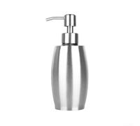 Stainless Steel Soap Dispenser 350ml with Bent Nozzle for Shower Gel, Shampoo & Lotion - Manual Pump Bottle for Bathroom, Kitchen & Hotel Decor