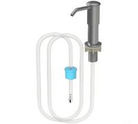 Stainless Steel Soap Dispenser For Kitchen Sink With Long Silicone Hose One Second Press Mechanism 360 Degree Rotation Easy Install Black(B)
