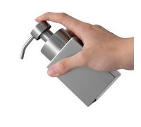 Stainless Steel Soap Dispenser - Refillable Foaming Bottle, Kitchen Soap Pump, 200 ml Counter Liquid Pump Shower Gel Dispenser for Hard Kitchen Gel Shampoo
