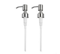 Stainless Steel Soap Pump Replacement Head With 11cm Tube, Compatible With Standard 28/400 Thread Bottles For Liquid Soap, Lotion, Silver, 1 Pack(2PCS)