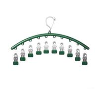 Stainless Steel Sock Clips, Windproof Traceless Underwear Clothes Hanger Multi-Clip Drying Rack for Household Laundry Organisation(Ink green)