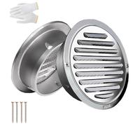Stainless Steel Soffit Vents 4 6 8Inch Round Vent Cover with Screen Mesh Louver Air Vent Hood for Wall Ceiling Mount Bathroom Garage Attic Ventilation Silver（100 150 200mm）(170mm/6.7in)