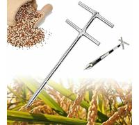 Stainless Steel Soil Probe Sampler with Rotate Handle, Stainless Steel Sampling Probe with Sample Ejector, Heavy Duty Soil Sample Collector for Garden, Farm, Lawn Testing