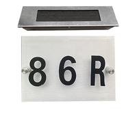 Stainless Steel Solar Address Sign - Auto LED Illuminated House Numbers, Weatherproof, Easy Customization(S)