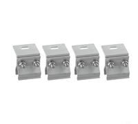 Stainless Steel Solar Panel Roof Mounting Brackets | Clear Mill Finish Clamps for RV House Boat Installation | Anodized Fixing Kit for Framed Modules | 4 Pack(4pcs)