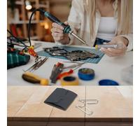 Stainless Steel Soldering Iron Stand Bracket Holder for Ts100 Electric Soldering Iron - Compact 34 X 28.5 Millimeters M-Shaped Support Station Silver