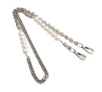 Stainless Steel Solid Metal and Pearl Bag Chain Bandage Strap Luxury Accessories Handles Gold Plated Gift DIY for DIY Handbag Wallet Clutch(Stely 3,Length 160cm)