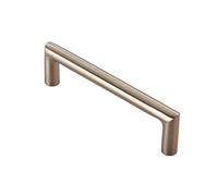 Stainless Steel Solid Mitred Pull Handle Modern Angular Design Durable Metal Hardware for Interiors and Commercial Use (96mm Centres., 106mm Overall, 32mm Projection)