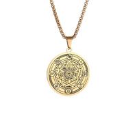 Stainless Steel Solomon Mystical Kabbalah Seal Keeper 7 Archangels Pendant Necklace for Men Religious Lucky Jewelry