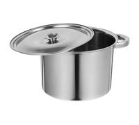 Stainless Steel Soup Pot Double Handle with Lid, 6l Thickened | Silver Polished Interior, Extra-thick Base, Energy Saving Design, for Broth and Boiling Water, Commercial Use