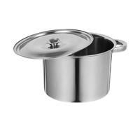Stainless Steel Soup Pot with Lid, 5.5l Double Handles Cookware | Polished Silver Exterior, Heat Retention for Stocks and Broths, Home or Restaurant Batch Cooking Use