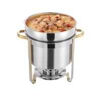 Stainless Steel Soup Warmer, 11L/11.62Qt Round Soup Chafer with Pot Lid and Fuel Holder, Catering Supplies Food Warmers for Parties Events Banquets Buffet