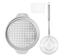Stainless Steel Spaetzle Maker Lid with Scraper Practical Spider Strainer Skimmer Spoon Pasta Strainer Traditional German Egg Noodle Maker Pan Pot Spaghetti Strainer for Home Kitchen Cooking
