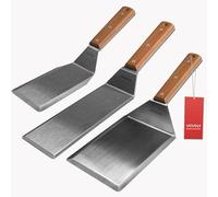 Stainless Steel Spatula Set, Grill Spatula Set with Full Tang Handle & Beveled Edges, Long Wide Spatula for Cast Iron Griddle BBQ Flat Top Grill, Pancake Turner, Smash Burgers Metal Flipper
