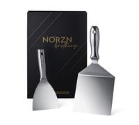 Stainless Steel Spatula Set - Large & Small Flexible Spatulas with Gradient and Mirror Polish Finish, Griddle, BBQ, Barbecue, Grill & Teppanyaki, Food Contact Certified, 10-Year Warranty