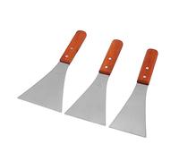 Stainless Steel Spatula,Spatula Hamburger Turner Scraper,Heavy Duty Spatula Turner ,Wood Handle Heat Resistant Easy to Clean Durable Kitchen Accessories for BBQ Grill(Triangle Spatula L M S)