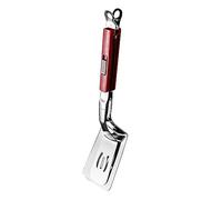 Stainless Steel Spatula Tongs Steak Clamps for Beefsteak Meat Pancake Red 29x6.5 cm