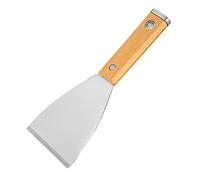 Stainless Steel Spatula Tool Spatula Painter Spatula Set Wooden Handle High Quality for Stainless Steel Spatula Grilling Teppanyaki Meat and for Cleaning the Grill Pan Dishwasher Safe