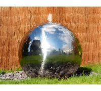 Stainless Steel Sphere Water Feature Cascade Lights Polished 120cm Primrose Metallic Silver One Size