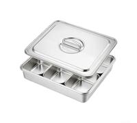 Stainless Steel Spice Container with Detachable Inner Jars for Condiments - Dust for proof Seasoning Storage Box for Cupboard 43.5x28.5cm