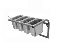 Stainless Steel Spice Rack, Pizza Topping Station, Wall-Mounted Buffet Container Set For Indoor And Outdoor Commercial Kitchens, Buffets, And Catering Events(E)(50X25X23Cm)