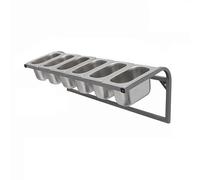 Stainless Steel Spice Rack, Pizza Topping Station, Wall-Mounted Buffet Container Set For Indoor And Outdoor Commercial Kitchens, Buffets, And Catering Events(A)(66.5X25X23Cm)