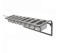 Stainless Steel Spice Rack, Pizza Topping Station, Wall-Mounted Buffet Container Set For Indoor And Outdoor Commercial Kitchens, Buffets, And Catering Events(B)(83X25X23Cm)