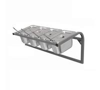 Stainless Steel Spice Rack, Pizza Topping Station, Wall-Mounted Buffet Container Set For Indoor And Outdoor Commercial Kitchens, Buffets, And Catering Events(C)(50X25X23Cm)