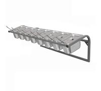 Stainless Steel Spice Rack, Pizza Topping Station, Wall-Mounted Buffet Container Set For Indoor And Outdoor Commercial Kitchens, Buffets, And Catering Events(C)(83X25X23Cm)