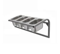 Stainless Steel Spice Rack, Pizza Topping Station, Wall-Mounted Buffet Container Set For Indoor And Outdoor Commercial Kitchens, Buffets, And Catering Events(A)(50X25X23Cm)