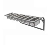 Stainless Steel Spice Rack, Pizza Topping Station, Wall-Mounted Buffet Container Set For Indoor And Outdoor Commercial Kitchens, Buffets, And Catering Events(A)(83X25X23Cm)