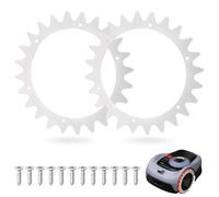 Stainless Steel Spikes for Segway Navimow i105E - i108E Robotic Lawnmower, Thickness 2 mm, Diameter 257 mm, Traction Improvement Polished Deburred Lawnmower Robotic Lawnmower Spikes with 12 Stainless