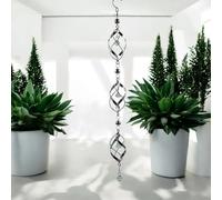 Stainless Steel Spiral Wind Spinner - 57cm | Double & Triple Helix Garden Spinner for Outdoor Décor (Triple Spiral Version)