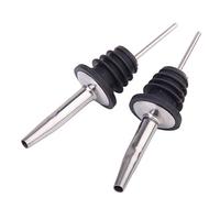 Stainless Steel Spirit Freeflow Pourer with Rubber Stopper, Suitable for Bars and Kitchens - Pack of 2 Durability