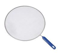 Stainless Steel Splatter Guard Stainless Steel Splash Screen Large Frying Pan Splash Guard Splatter Screen with Handle with Blue ABS Handle Non-Stick Extra Fine Mesh Weave for Cooking & Frying