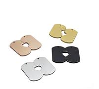 Stainless Steel Split Heart Pendant - Blank Engravable, Single Half, 10pcs, 4 Colors, Chain Not Included, One Size, Stainless Steel, crystal