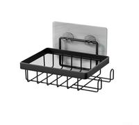 Stainless Steel Sponge Holder and Soap Dish Sink Organizer with 2 Hooks for Kitchen or Bathroom - Compact, Rust-Resistant, Quick-Drying Design for Clutter-Free Countertops