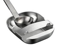 Stainless Steel Spoon Rest - Lid Rack | Self-Standing Utensil Holder, Multifunctional Spoon Rack | Kitchen Countertop Organizer for Home Cooking Restaurant Buffet Baking Meal Prep Vertical Storage