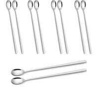 Stainless Steel Spoon Set, 24 cm Long Handle, 10 Pieces, Dishwasher Safe, for Latte Macchiato, Iced Coffee, Desserts