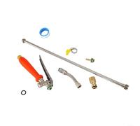 Stainless Steel Spray Wand with Brass Barb Fittings, 3-Mode Adjustable Nozzle, Retractable Extension Pole for Garden Agriculture Car Cleaning, Built-In Shut-Off Valve